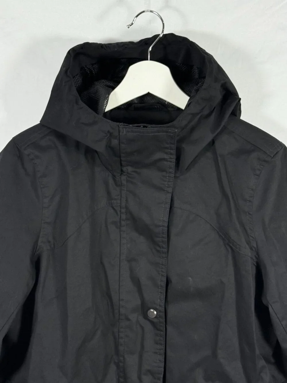 Hunter Black Water Resistant Jacket Rain Coat Size Small Full Zip Snap Closure